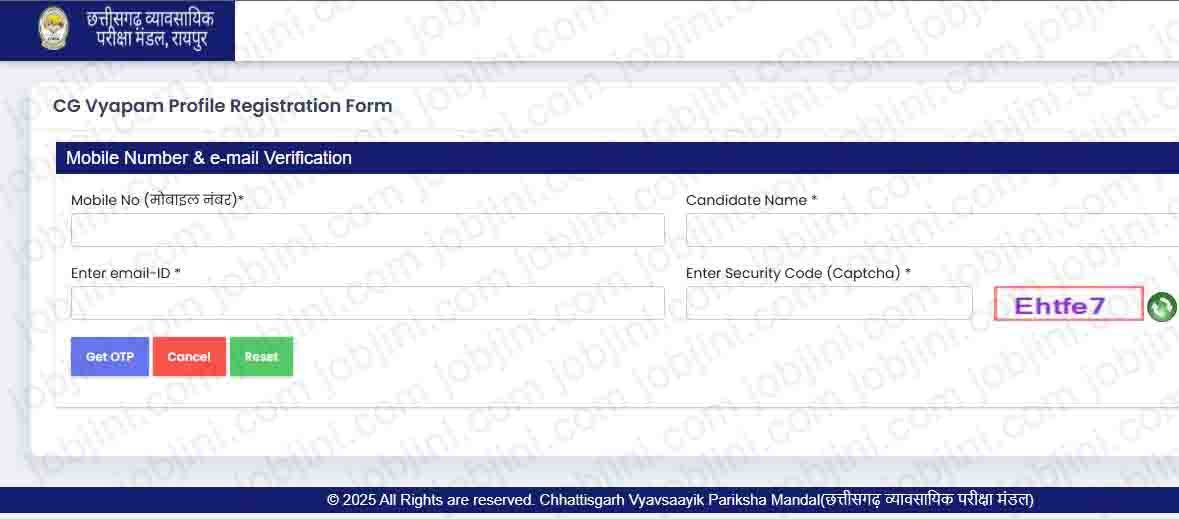 cg vyapam registration