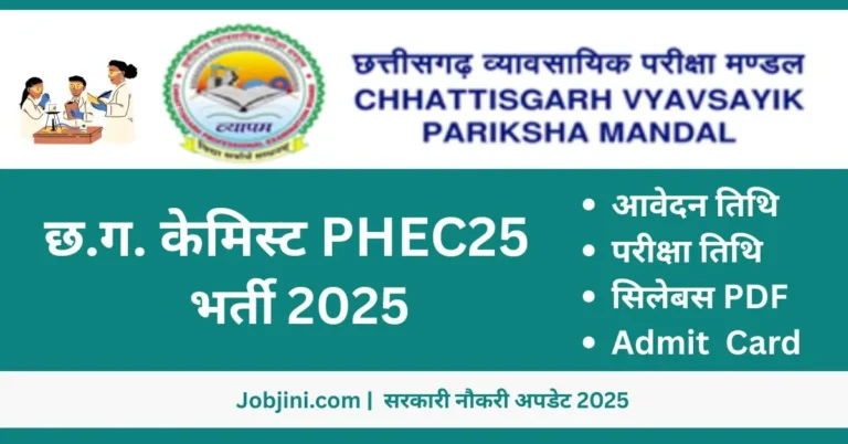 CG Vyapam Chemist PHEC25