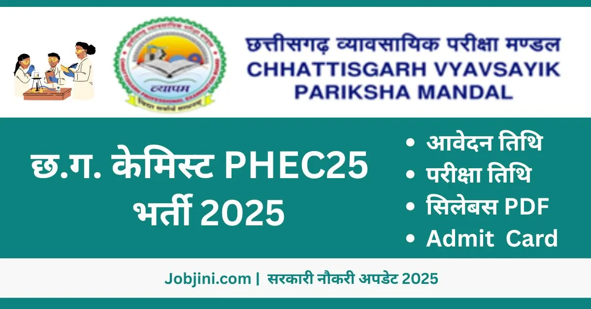 CG Vyapam Chemist PHEC25